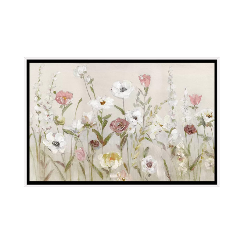 «Bloomin Around» par Sally Swatland, impression, Toile encadrée flottée blanche, H 18 po x l 26 po x P 1,5 po, Non