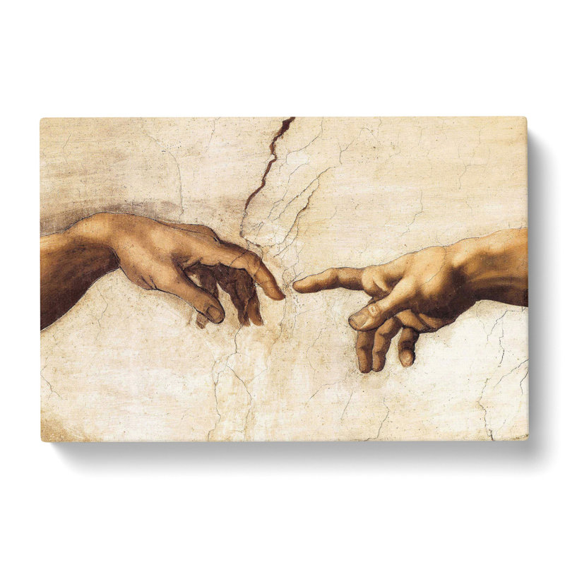 Creation Of Adam Hands by Michelangelo - Wrapped Canvas Painting, 50cm H x 76cm W x 3cm D