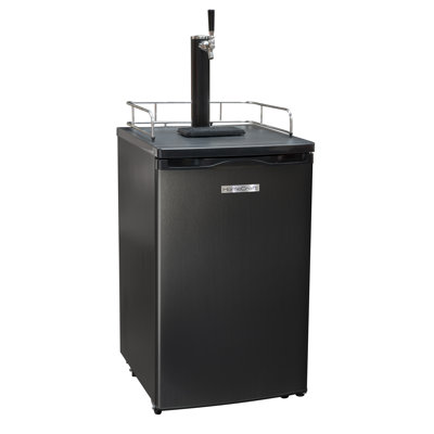 HomeCraft 4.9 Cubic Feet Black Outdoor Single Tap Freestanding Kegerator with