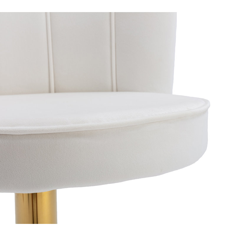 Ludka Swivel Adjustable Height Stool, Cream