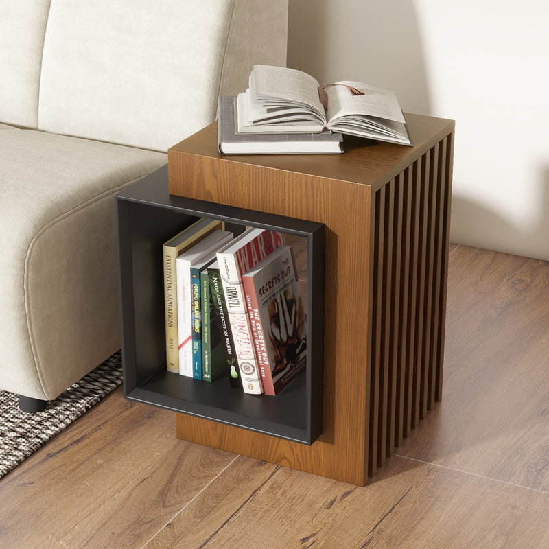 Mid Century Modern Wood End Table, Brown