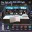 Daybed With Led Headboard, Usb Charging Station And 3 Storage Drawers, Rustic Farmhouse Style-1515437731