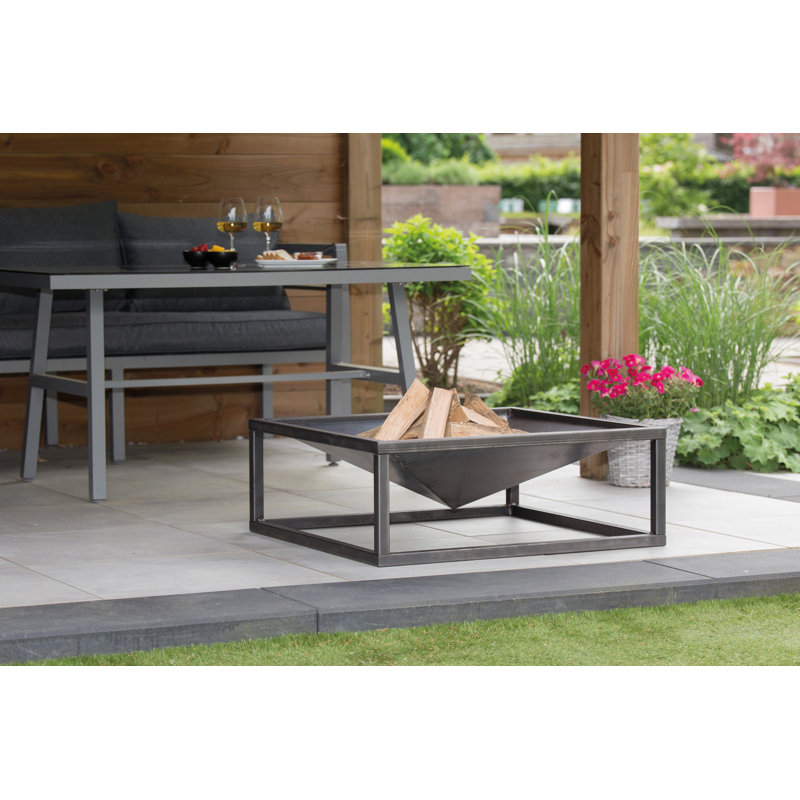 Tervo Square Steel Wood Burning Fire Pit