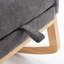 Chaise berçante rembourrée à haut dossier, pieds en bois d'hévéa, rembourrage en mousse souple, assise à coussin épais gris, style décontracté,