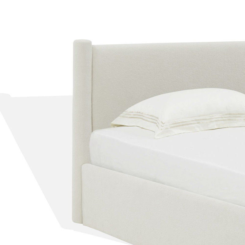 Dart Upholstered Platform Bed, King, White