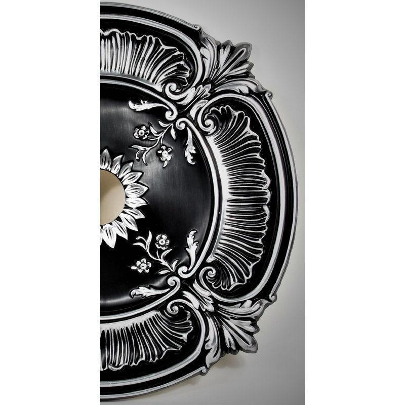 Ceiling Medallion, Black/Chrome