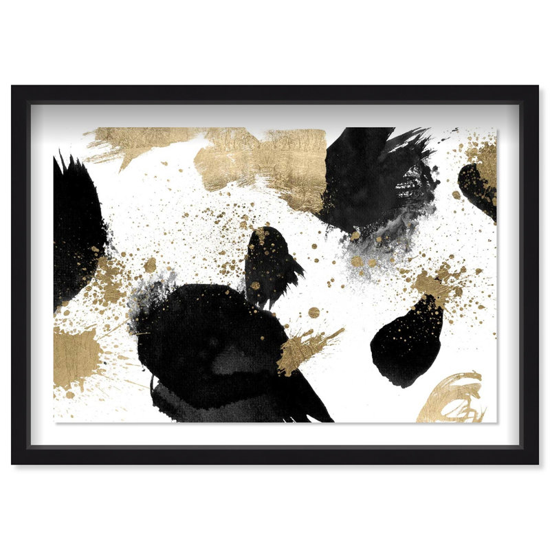 Oliver Gal Belle of the Ball Abstract - Luxury Shadowbox Framed Wall Art, Black, 25.5" H x 37.5" W