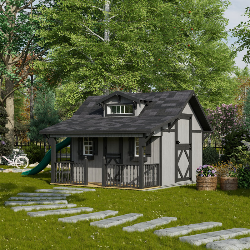 Craftsman Outdoor Wood Playhouse, 11' x 10'