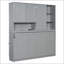 Lit escamotable mural simple avec armoire supérieure