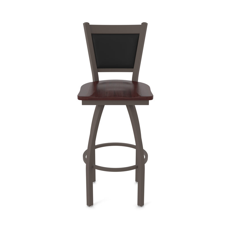 Tabouret pivotant Hadleigh, Bronze, Érable cerisier foncé, Tabouret de bar (siège d'une hauteur de 36 po)