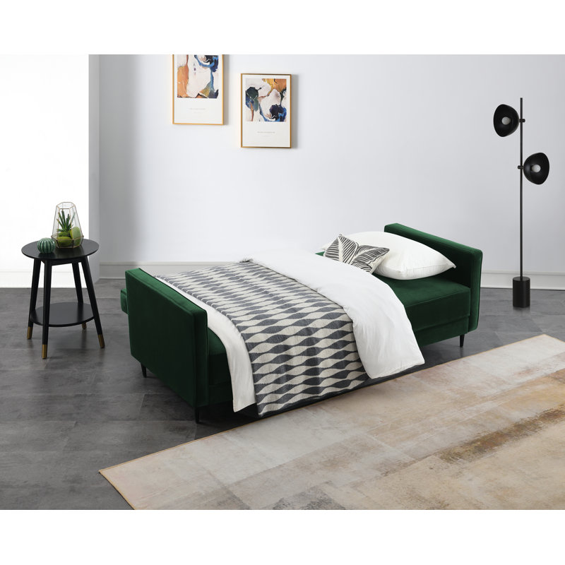 Aticus 3 Seater Sofa Bed, Hunter Green Velvet