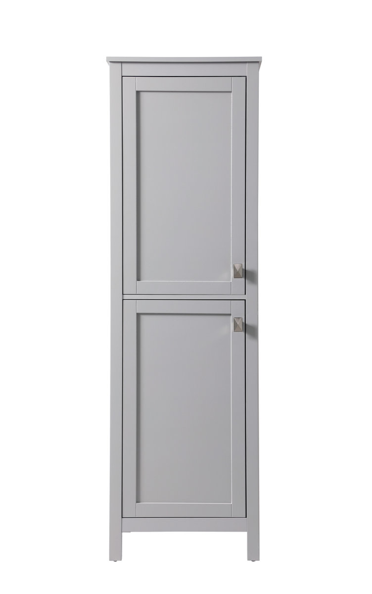 Destinymarie Linen Cabinet, 65"H x 20"W x 22"D, Gray/Brushed Nickel
