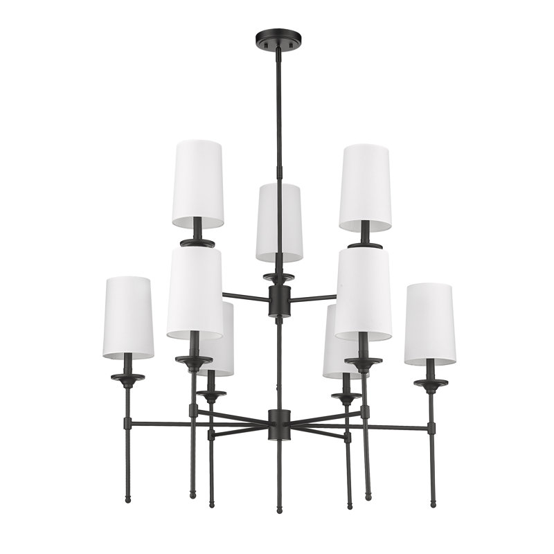 Hayse 9-Light Dimmable Chandelier, Matte Black
