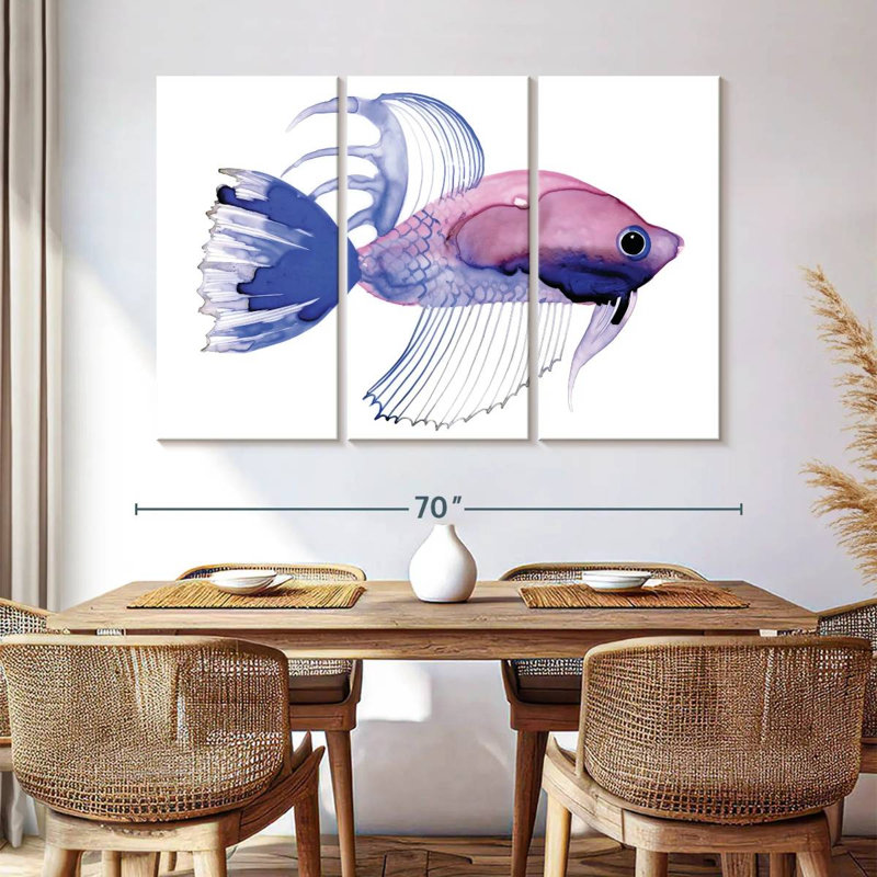 Brampt Purple Fish Mini, 42" H x 65" W