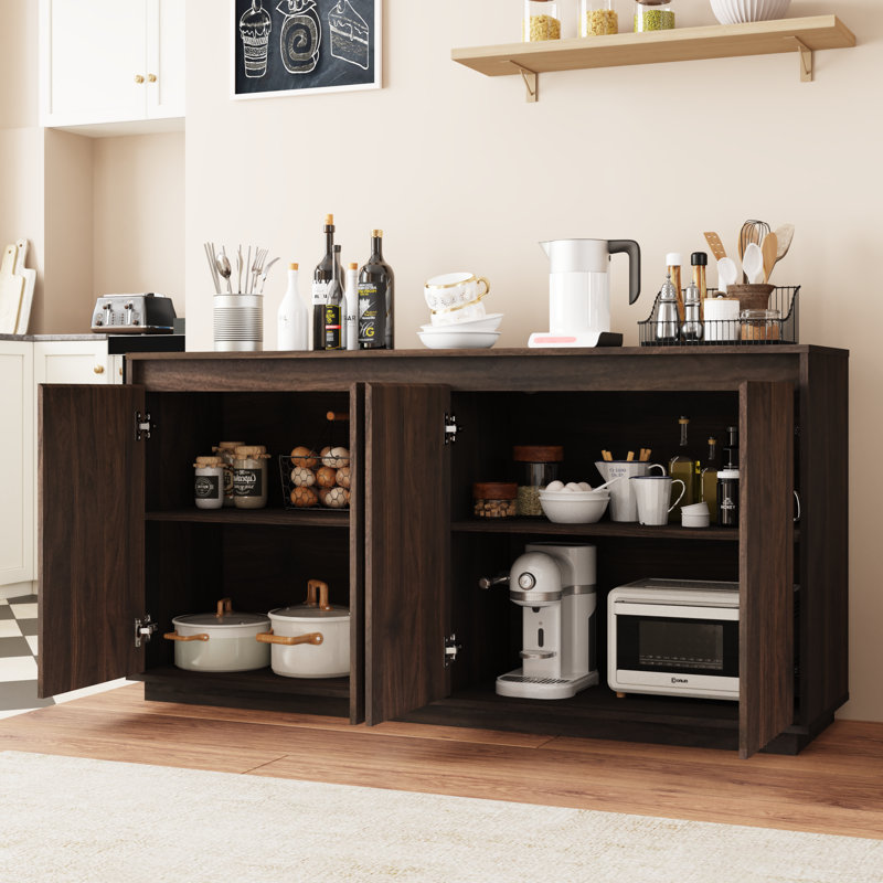 Buffets et buffets électriques, rangement moderne en bois de noyer pour la cuisine