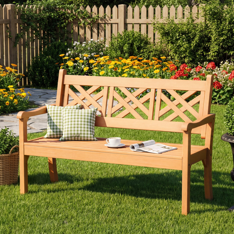 Banc de jardin Banc d'extérieur pour 3 personnes HiPS, Teck