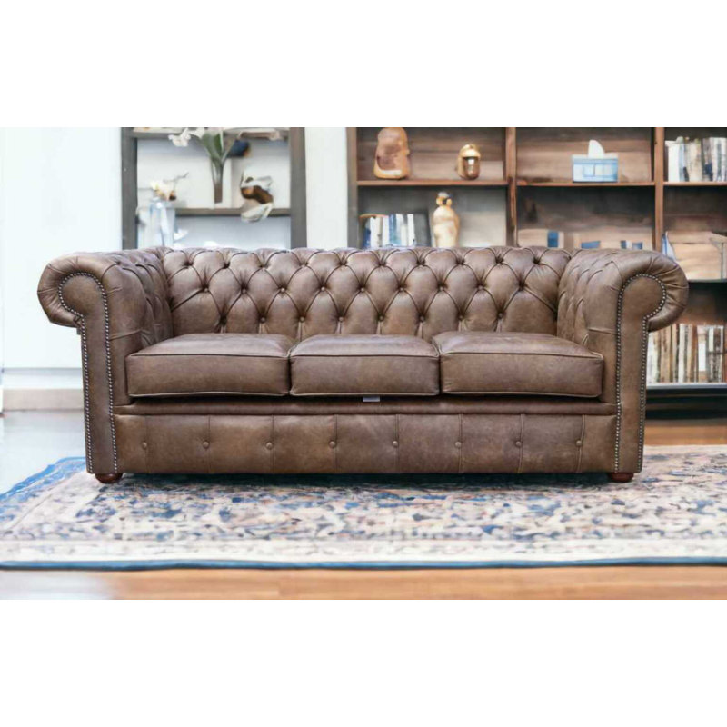 3 Seater Sofa, Cracked Wax Tobacco