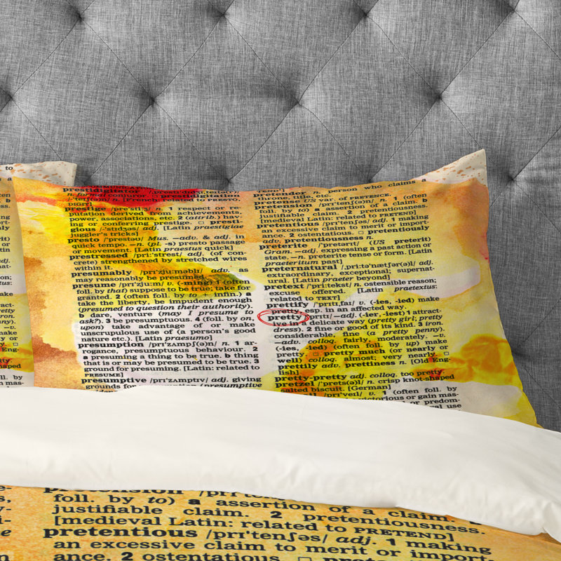 Pretty Dictionary Art Pillowcase, King