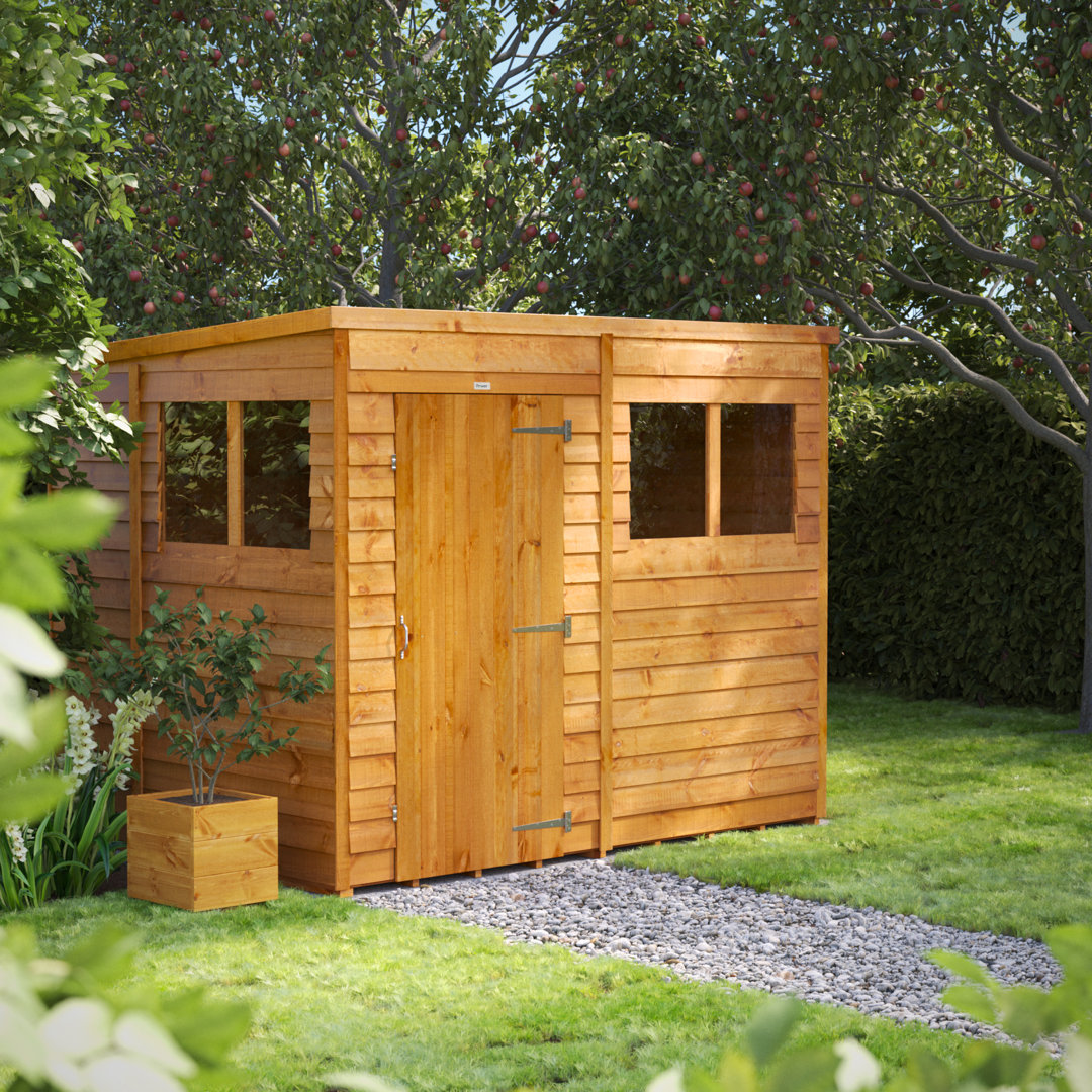 Powersheds 8 x 6ft Timber Overlap Pent Garden Shed