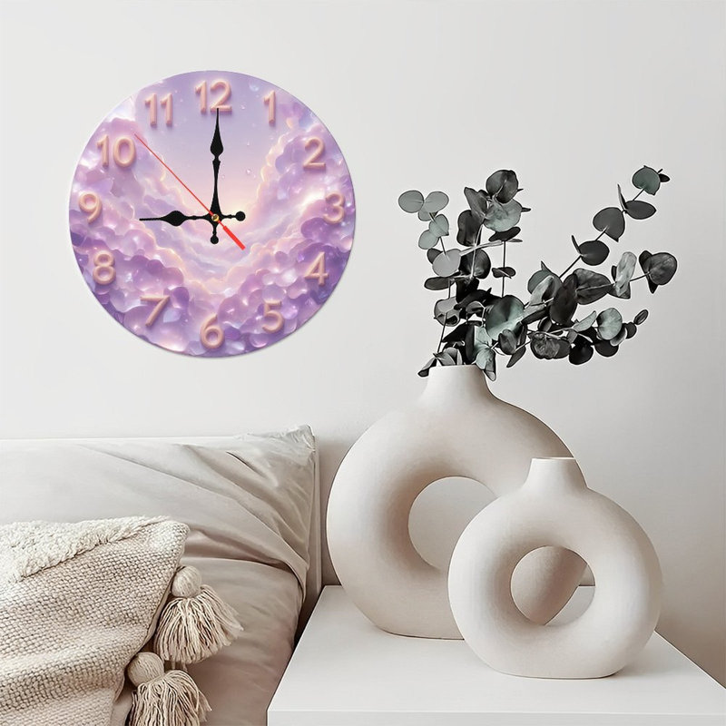 Horloge chiffres mauve ciel