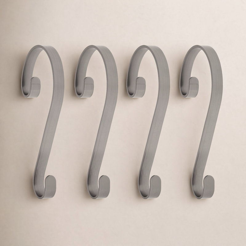 Scrolls Stocking Holder, Brushed Nickel