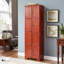 Armoire de rangement haute 72,4 "avec 8 portes et 4 tablettes, bibliothèque, salon, cuisine, salle à manger, armoire de rangement autoportante, cerisier