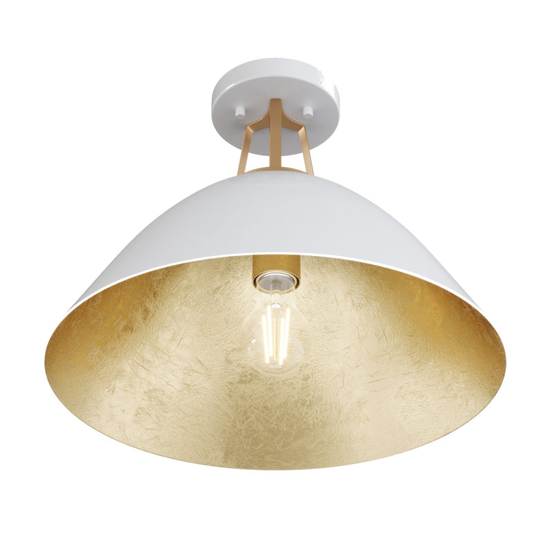 Meagen 1-Light Dimmable Classic Vintage Ceiling Light Fixture, White