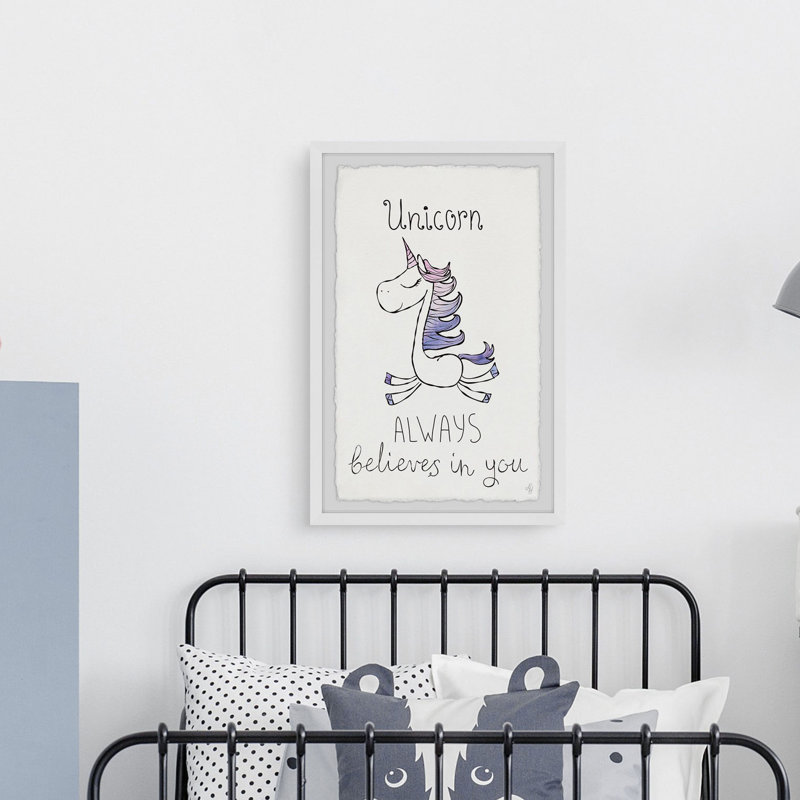 «Kapono Unicorn Always Believes in You», reproduction encadrée, H 24 po x l 16 po x P 1,5 po