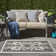 Nourison Essentials Ivory/Blue Indoor/Outdoor Area Rug