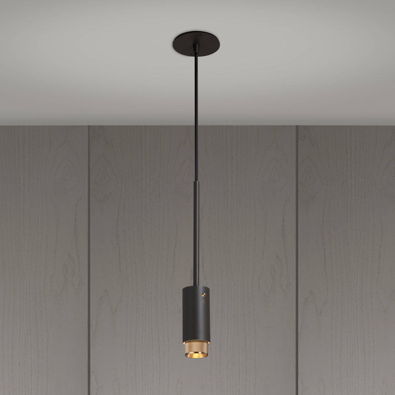 1 - Light Pendant, Brass, Graphite