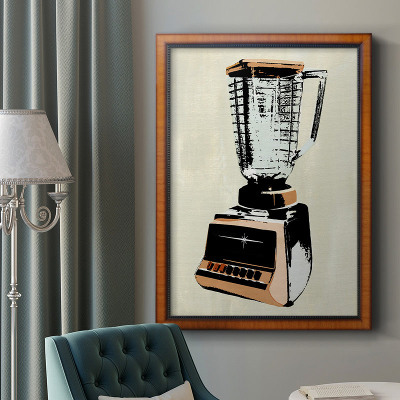 Retro Kitchen Appliance I, toile encadrée de qualité supérieure - prête à être accrochée, H 36 po x l 24 po x P 2,5 po