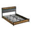 Tête de lit grand avec rangement, avec port de charge, 4 tiroirs, lumières à DEL, rangement pour lit brun et gris, option, espace de tiroir, colorway-121015980