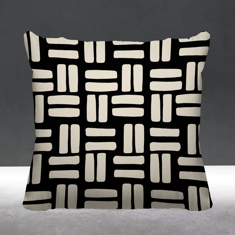 Housse et insert de coussin extérieur d'extérieur, Noir, L 17 po x H 17 po