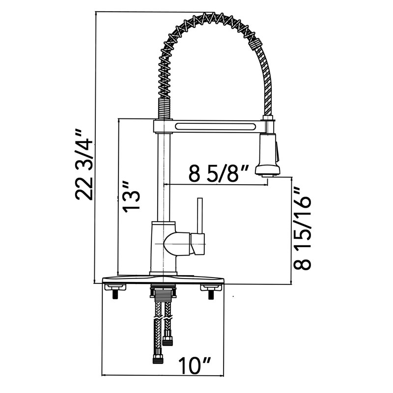 Robinet de cuisine Banner Faucets, Nickel poli