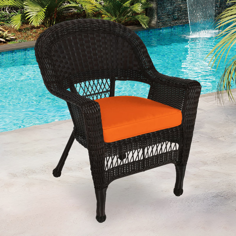 Arliss Steel Outdoor Lounge Chair, Espresso, Orange