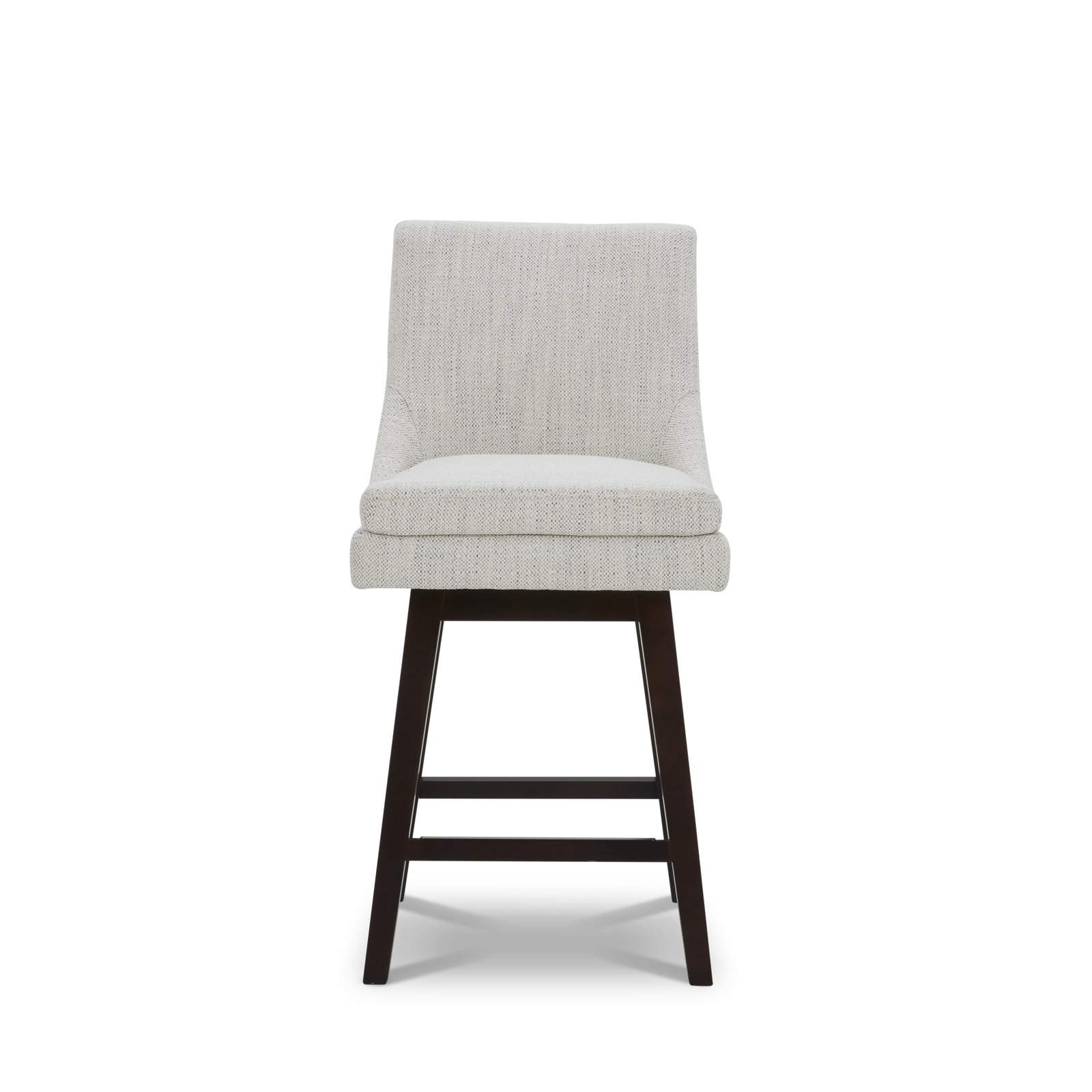 Zahara Neri Upholstered Swivel Counter Stool, Prestige Ivory Basketweave/Brown