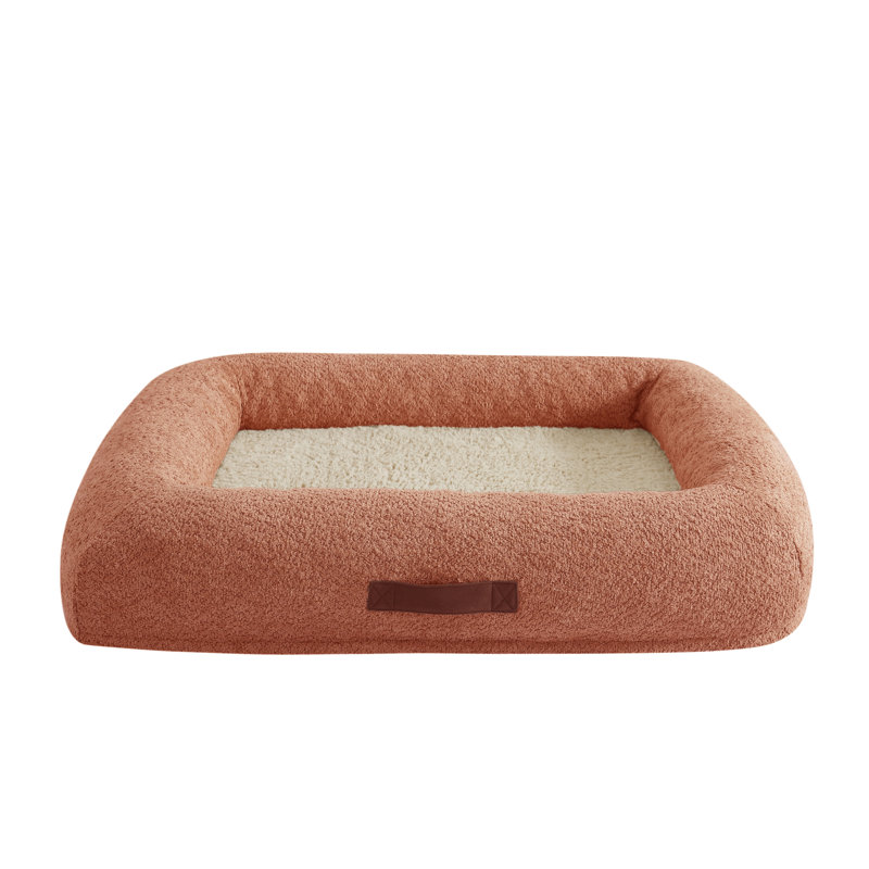 Lit en mousse à mémoire de forme pour animaux Arlee Home & Pet, Orange / Terre cuite, H 6 po x l 33 po x P 25 po