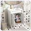 Grand meuble-lavabo moderne à 2 niveaux avec lavabo supérieur-2065008505
