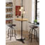 Hallie Oak Round Solid Wood Top Metal Base Dining Table