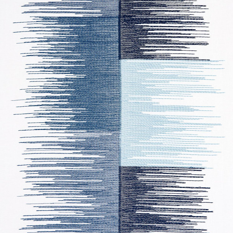 Tissu brodé Sunburst, Bleu