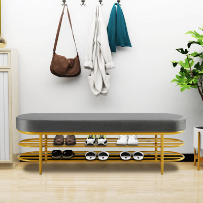 Miel Velvet Upholstered Storage Bench