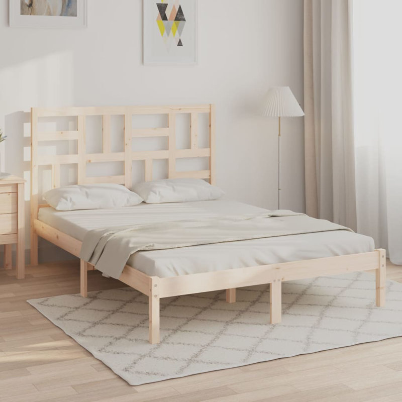 Bed Frame Solid Wood, natural, European Kingsize (160 x 200cm)