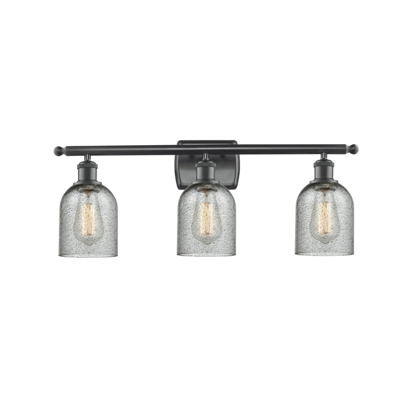 Odele 3 - Light Dimmable Vanity Light, Charcoal, 60 Watt Vintage Incandescent Bulb, Matte Black