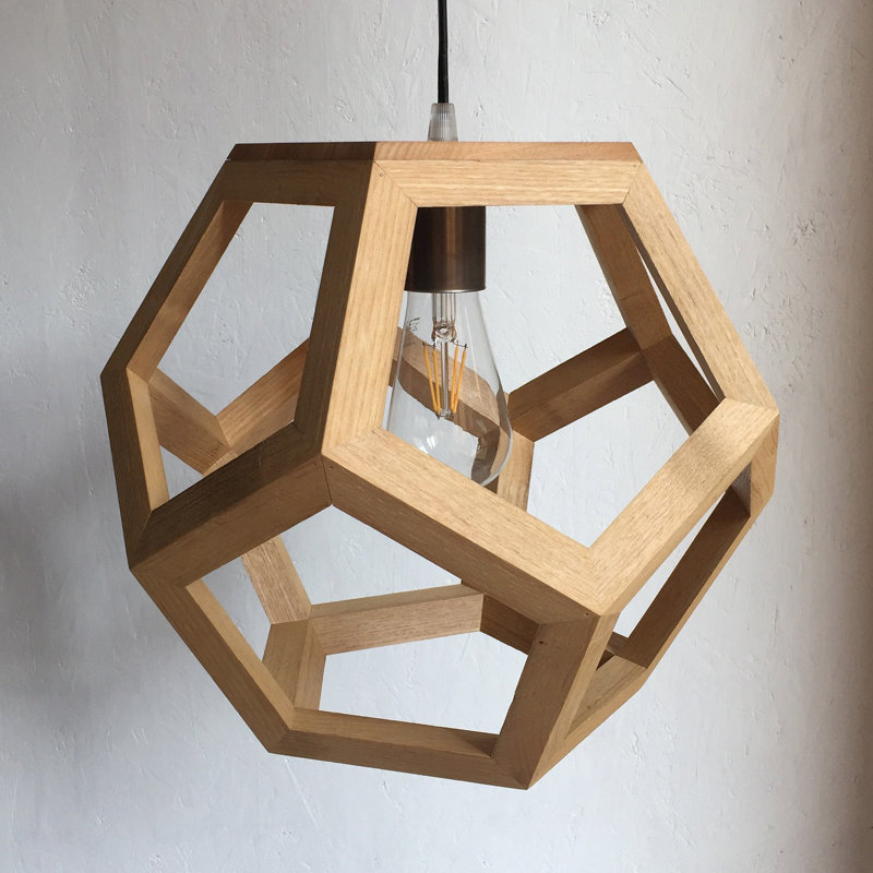 Chiang 1 - Light Oil Geometric Pendant, Light Oak