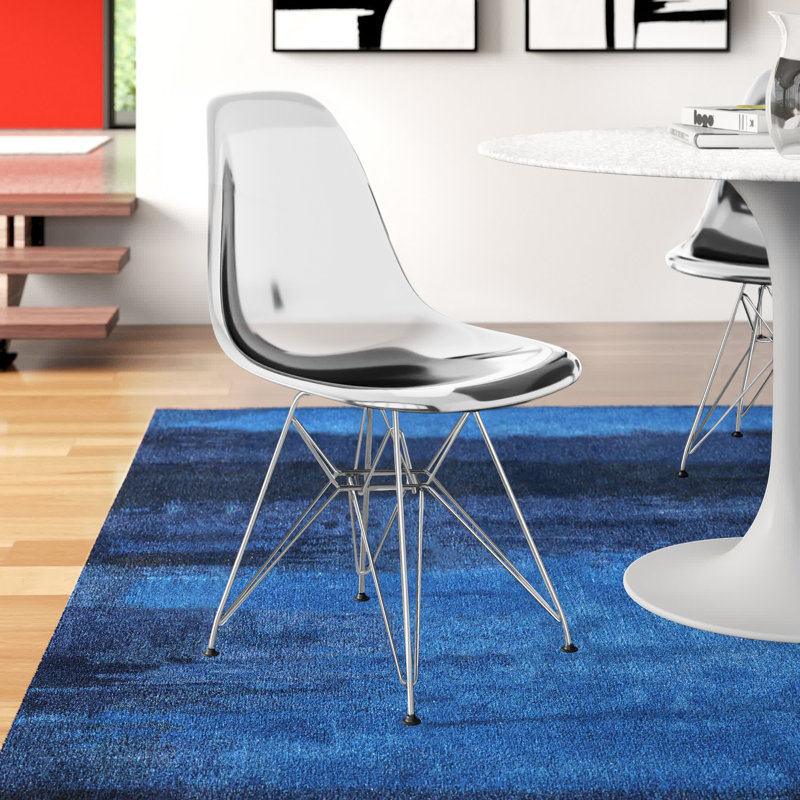 Dereion 17'' H Side Chair, Clear/Chrome
