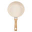 3 Piece Frying Pan Aluminium Skillet Set 20.3 22.9 27.9 cm Handle Pre-Seasoned Beige