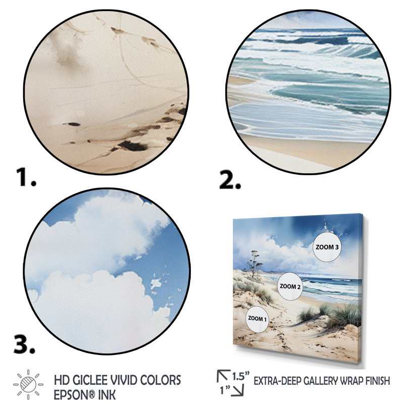 Beach Photo Dune Dreams I, Cadre flottant blanc, H 16 po x l 16 po