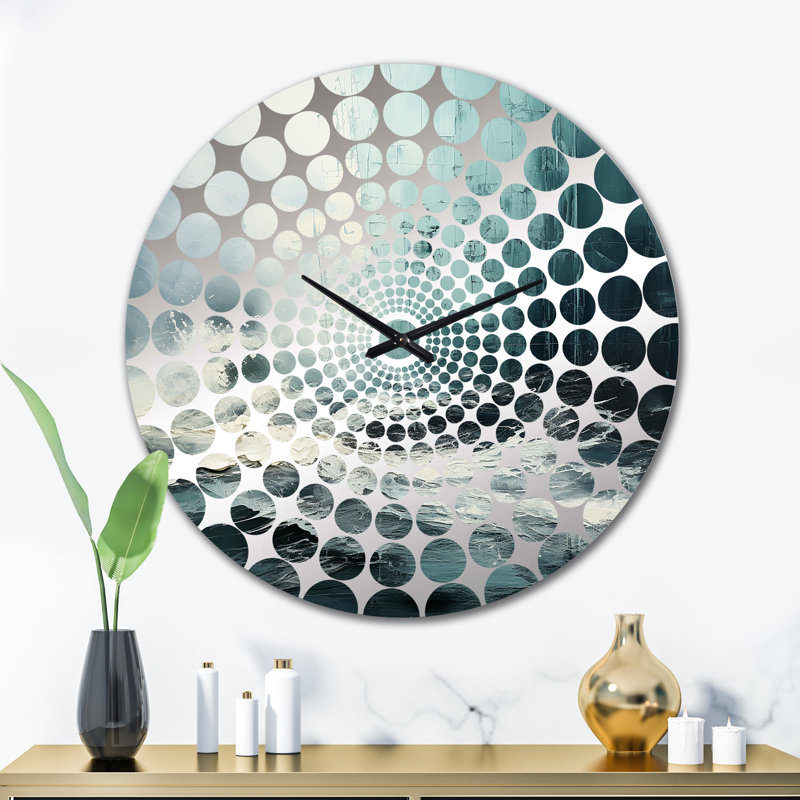 Minimalisme, peinture en noir et blanc vague IV - horloge murale bord de mer, Très grand