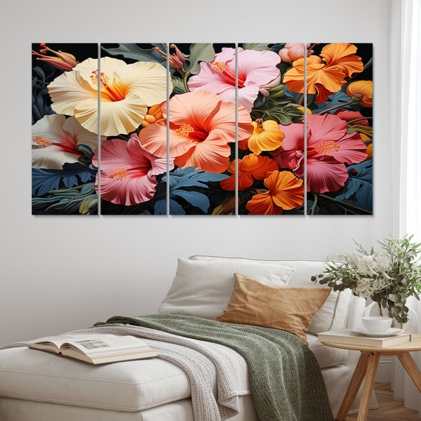 Bay Isle Home Hibiscus Hibiscus Hues - Floral Metal Art Print Set | Wayfair
