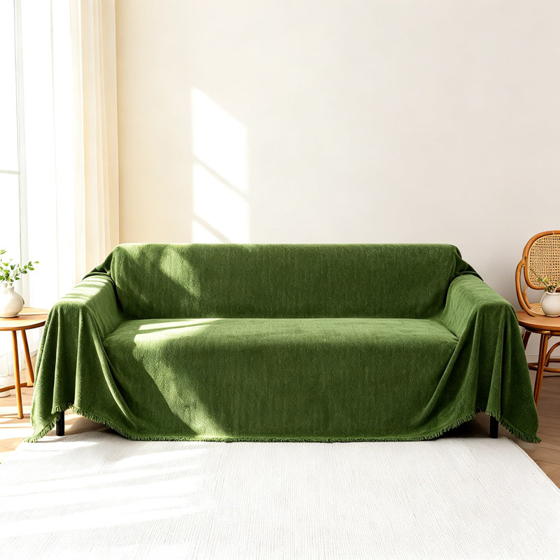 Housse de canapé lavable en chenille pour chiens, housse douce pour animaux de compagnie, protecteur de meuble modulaire épais avec pampilles